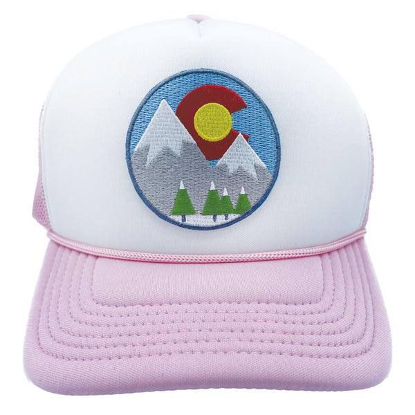 Kid's Colorado Hat (Ages 2-12) - Snowy Mountain Colorado Trucker Snapback Toddler Hat / Kid's Hat