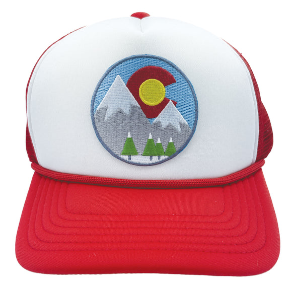 Kids' Colorado Trucker Hat - Snowy Mountain Snapback Youth Hat