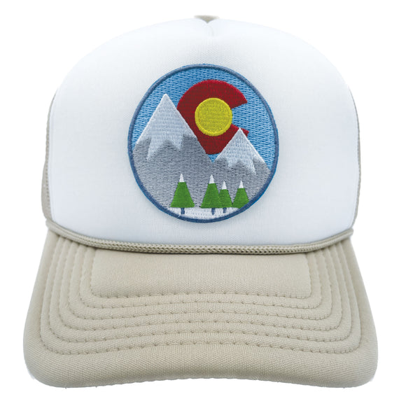 Kids' Colorado Trucker Hat - Snowy Mountain Snapback Youth Hat