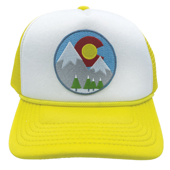 Kids' Colorado Trucker Hat - Snowy Mountain Snapback Youth Hat