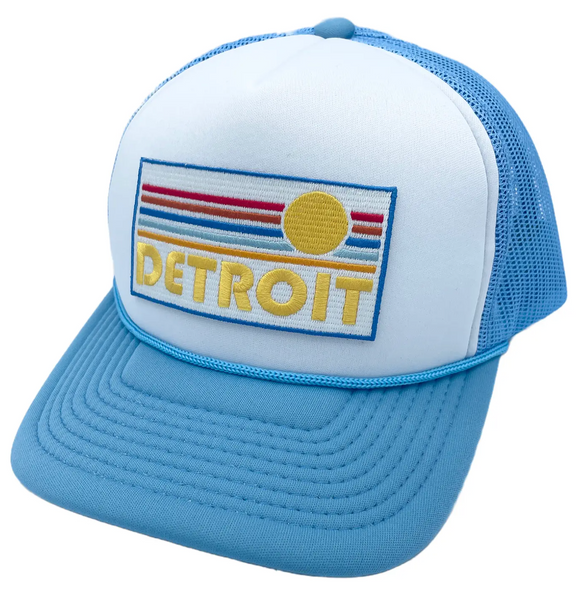 Detroit, Michigan Trucker Hat - Retro Sun Snapback Hat