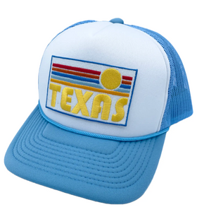 Texas Trucker Hat - Retro Sun Texas Snapback Hat /Adult Hat