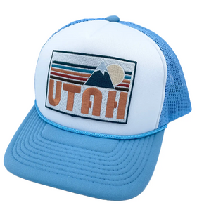 Utah Trucker Hat - Retro Mountain Utah Snapback Hat / Adult Hat