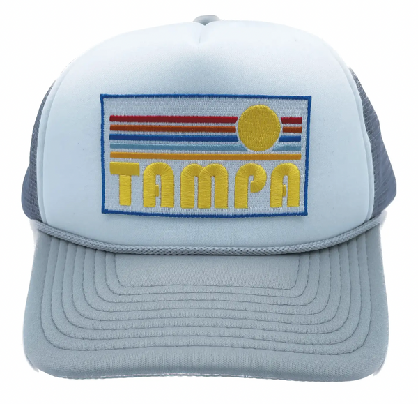 Tampa, Florida Trucker Hat - Retro Sun Snapback Tampa Hat