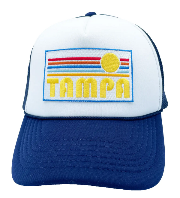 Tampa, Florida Trucker Hat - Retro Sun Snapback Tampa Hat