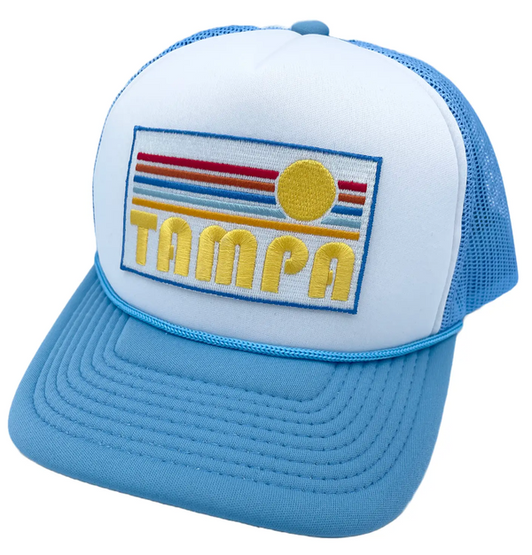 Tampa, Florida Trucker Hat - Retro Sun Snapback Tampa Hat