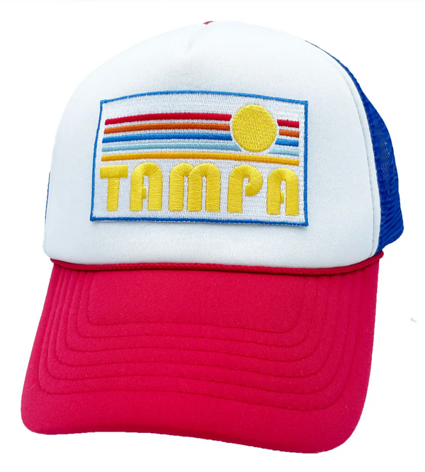 Tampa, Florida Trucker Hat - Retro Sun Snapback Tampa Hat / Adult Hat