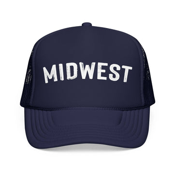 Kids Midwest Trucker Hat Foam - Youth Snapback Cap on white background