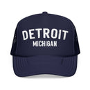 Kids Detroit, Michigan Trucker Hat - Youth Snapback Cap on white background