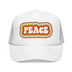 Kids Retro Peace Trucker Hat Boho - Youth Snapback Cap on white background