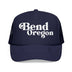 Kids Bend, Oregon Trucker Hat Foam - Youth Snapback Cap on white background