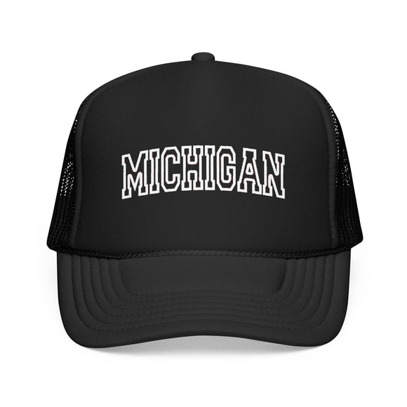 Kids Michigan Trucker Hat Vintage College Foam Mesh