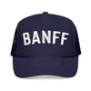 Kids Banff, Canada Trucker Hat - Youth Snapback Cap on white background