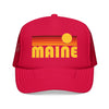 Kids Maine Retro Sunset Trucker Hat - Youth Snapback Cap