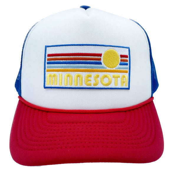 Minnesota Trucker Hat - Retro Sun Snapback Minnesota Hat