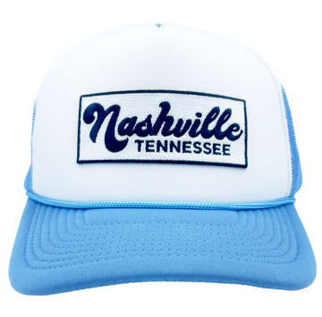 Buy blue Nashville, Tennessee Trucker Hat - Retro Snapback Nashville Hat