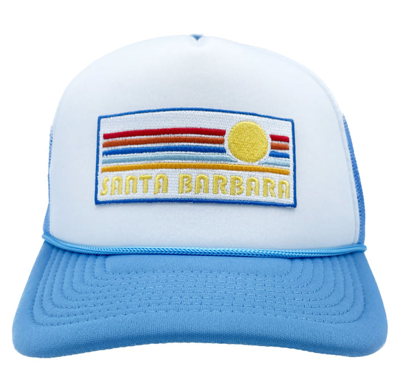Santa Barbara, California Trucker Hat - Retro Sun Snapback Santa Barbara Hat