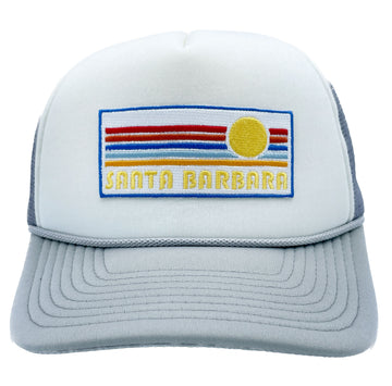 Santa Barbara, California Trucker Hat - Retro Sun Snapback Santa Barbara Hat - 0