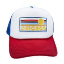 Chicago Trucker Hat - Retro Sun Snapback Chicago, Illinois Hat-1
