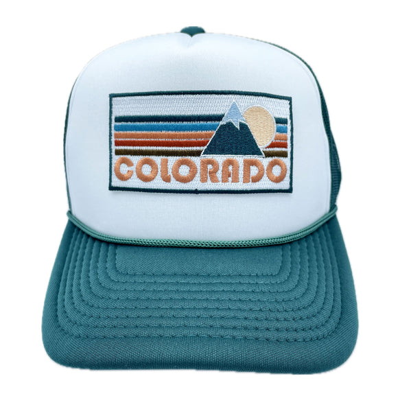 Colorado Trucker Hat - Retro Mountain Colorado Snapback Hat