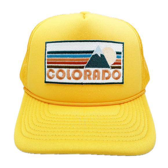 Colorado Trucker Hat - Retro Mountain Colorado Snapback Hat