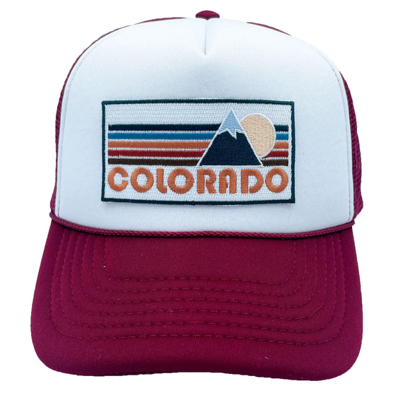 Colorado Trucker Hat - Retro Mountain Colorado Snapback Hat