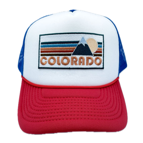 Colorado Trucker Hat - Retro Mountain Colorado Snapback Hat