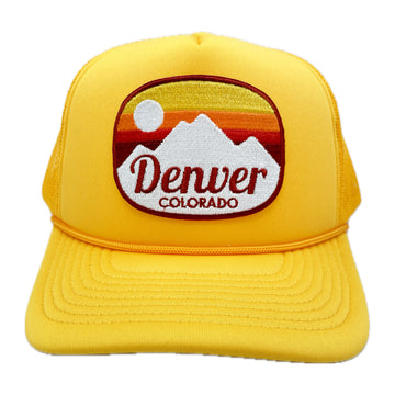 Denver, Colorado Trucker Hat - Retro Mountain Snapback Denver Hat - 0