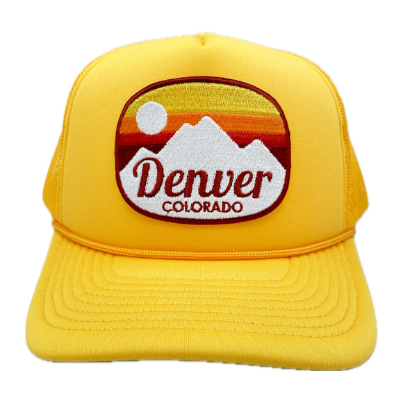 Denver, Colorado Trucker Hat - Retro Mountain Snapback Denver Hat