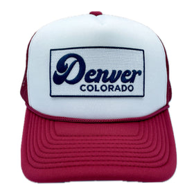 Buy maroon Denver, Colorado Trucker Hat - Retro Snapback Denver Hat