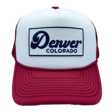 Buy maroon Denver, Colorado Trucker Hat - Retro Snapback Denver Hat