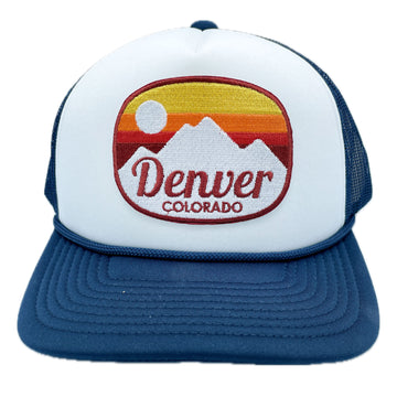 Denver, Colorado Trucker Hat - Retro Mountain Snapback Denver Hat