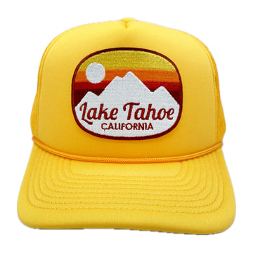 Lake Tahoe, California Trucker Hat - Retro Mountain Snapback Lake Tahoe Hat - 0