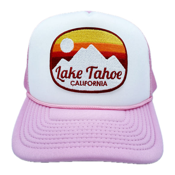 Lake Tahoe, California Trucker Hat - Retro Mountain Snapback Lake Tahoe Hat