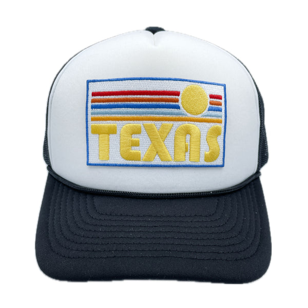 Texas Trucker Hat - Retro Sun Texas Snapback Hat