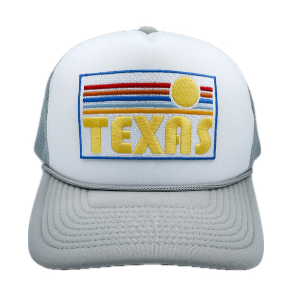 Texas Trucker Hat - Retro Sun Texas Snapback Hat