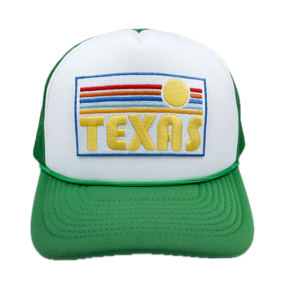 Texas Trucker Hat - Retro Sun Texas Snapback Hat