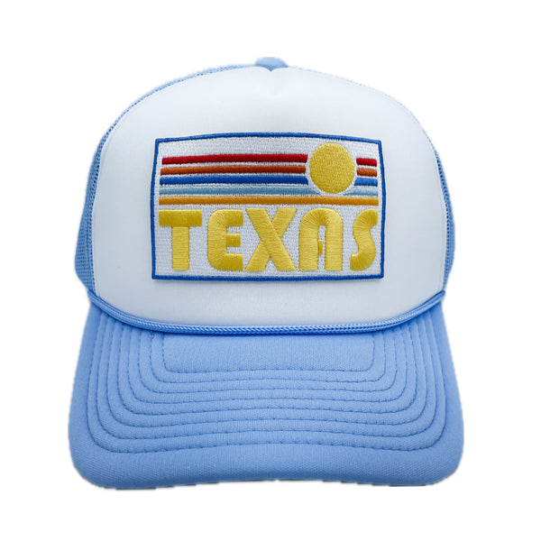 Texas Trucker Hat - Retro Sun Texas Snapback Hat