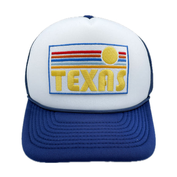 Texas Trucker Hat - Retro Sun Texas Snapback Hat