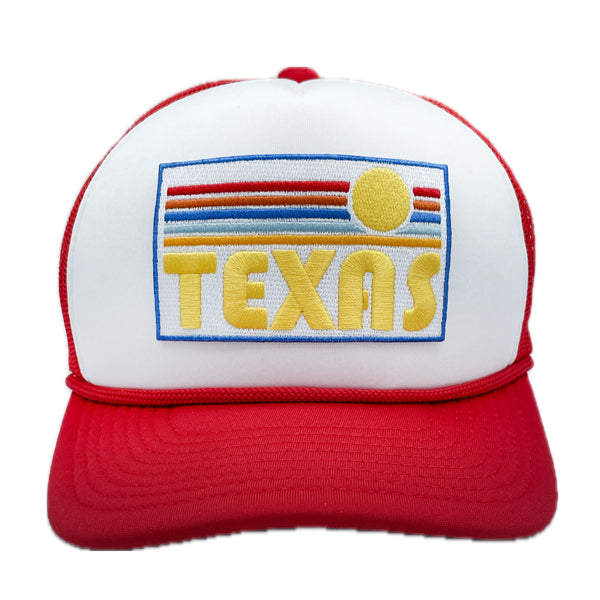 Texas Trucker Hat - Retro Sun Texas Snapback Hat