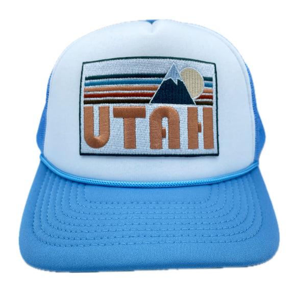 Utah Trucker Hat - Retro Mountain Utah Snapback Hat