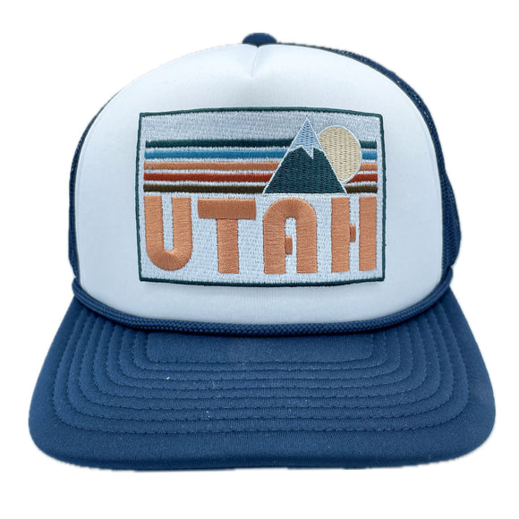 Utah Trucker Hat - Retro Mountain Utah Snapback Hat