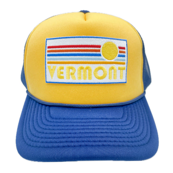 Vermont Trucker Hat - Retro Sun Vermont Snapback Hat