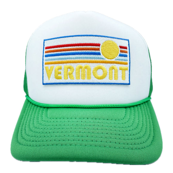 Vermont Trucker Hat - Retro Sun Vermont Snapback Hat