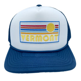 Buy navy-blue Vermont Trucker Hat - Retro Sun Vermont Snapback Hat