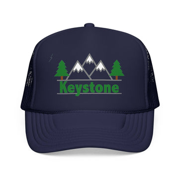Kids Keystone, Colorado Trucker Hat Foam Mountain Youth Cap on white background