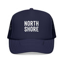 Kids North Shore, Chicago Trucker Hat - Youth Snapback Cap on white background