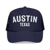 Kids Austin, Texas Trucker Hat - Youth Snapback Cap on white background