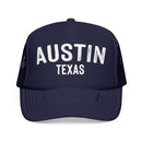 Kids Austin, Texas Trucker Hat - Youth Snapback Cap on white background