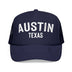 Kids Austin, Texas Trucker Hat - Youth Snapback Cap on white background